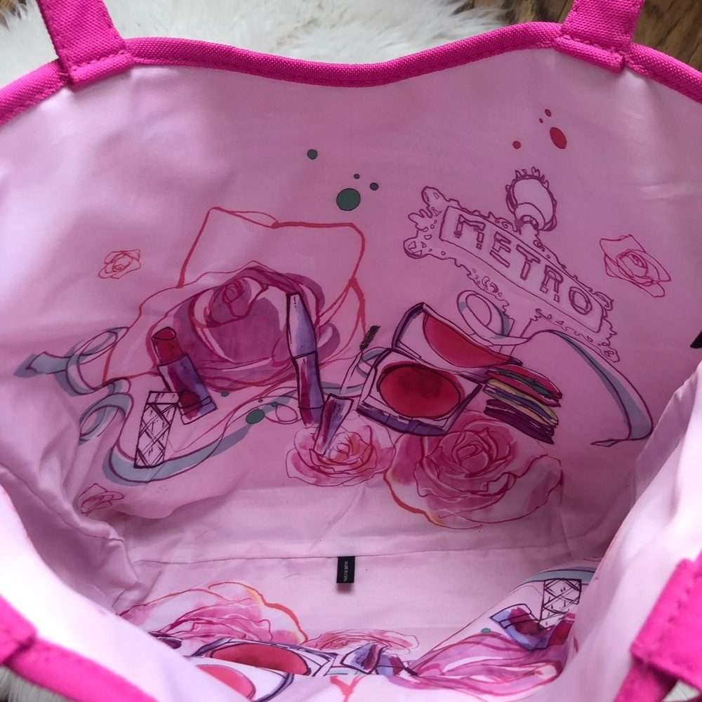 Pink Raffia Beach/Pool Tote Bag - Picture 3 of 5